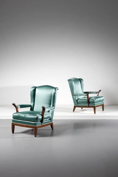 LABO' MARIO (1884 - 1961) : attribuito. Coppia di poltrone  - Asta Asta 378 | DESIGN E ARTI DECORATIVE DEL NOVECENTO - DESIGN Online - Associazione Nazionale - Case d'Asta italiane