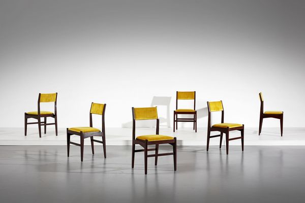 MANIFATTURA ITALIANA : Sei sedie  - Asta Asta 378 | DESIGN E ARTI DECORATIVE DEL NOVECENTO - DESIGN Online - Associazione Nazionale - Case d'Asta italiane