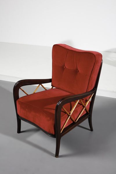 BUFFA PAOLO (1903 - 1970) : attribuito. Coppia di poltrone  - Asta Asta 378 | DESIGN E ARTI DECORATIVE DEL NOVECENTO - DESIGN Online - Associazione Nazionale - Case d'Asta italiane