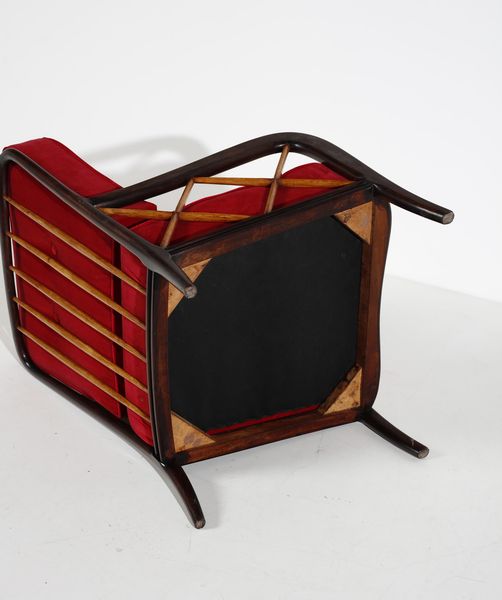 BUFFA PAOLO (1903 - 1970) : attribuito. Coppia di poltrone  - Asta Asta 378 | DESIGN E ARTI DECORATIVE DEL NOVECENTO - DESIGN Online - Associazione Nazionale - Case d'Asta italiane