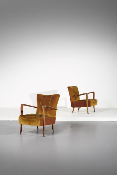 MANIFATTURA ITALIANA : Coppia di poltrone  - Asta Asta 378 | DESIGN E ARTI DECORATIVE DEL NOVECENTO - DESIGN Online - Associazione Nazionale - Case d'Asta italiane
