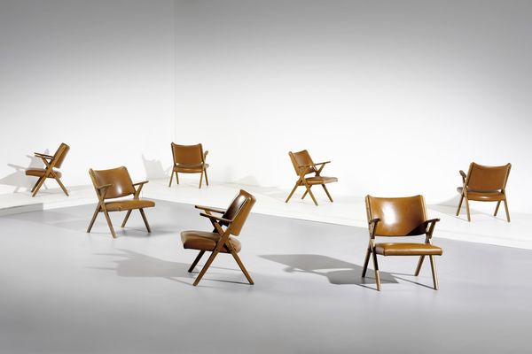 DAL VERA ANTONIO & FIGLI : Sette poltroncine  - Asta Asta 378 | DESIGN E ARTI DECORATIVE DEL NOVECENTO - DESIGN Online - Associazione Nazionale - Case d'Asta italiane