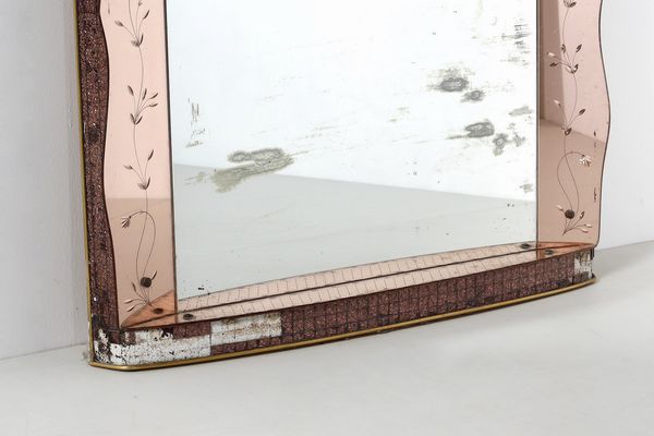 CRISTAL ART : Grande specchio  - Asta Asta 378 | DESIGN E ARTI DECORATIVE DEL NOVECENTO - DESIGN Online - Associazione Nazionale - Case d'Asta italiane