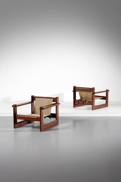 MANIFATTURA BRASILIANA : Coppia di poltrone  - Asta Asta 378 | DESIGN E ARTI DECORATIVE DEL NOVECENTO - DESIGN Online - Associazione Nazionale - Case d'Asta italiane