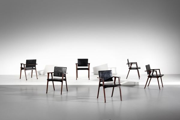 ALBINI FRANCO (1905 - 1977) : Sei sedie Luisa per Poggi  - Asta Asta 378 | DESIGN E ARTI DECORATIVE DEL NOVECENTO - DESIGN Online - Associazione Nazionale - Case d'Asta italiane