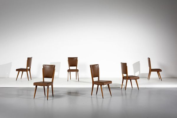 MANIFATTURA ITALIANA : Sei sedie  - Asta Asta 378 | DESIGN E ARTI DECORATIVE DEL NOVECENTO - DESIGN Online - Associazione Nazionale - Case d'Asta italiane