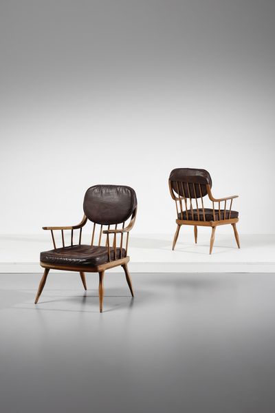 SCHUSTER FRANZ (1892 - 1972) : attribuito. Coppia di poltrone  - Asta Asta 378 | DESIGN E ARTI DECORATIVE DEL NOVECENTO - DESIGN Online - Associazione Nazionale - Case d'Asta italiane