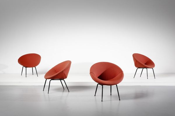 MANIFATTURA ITALIANA : Quattro poltroncine  - Asta Asta 378 | DESIGN E ARTI DECORATIVE DEL NOVECENTO - DESIGN Online - Associazione Nazionale - Case d'Asta italiane