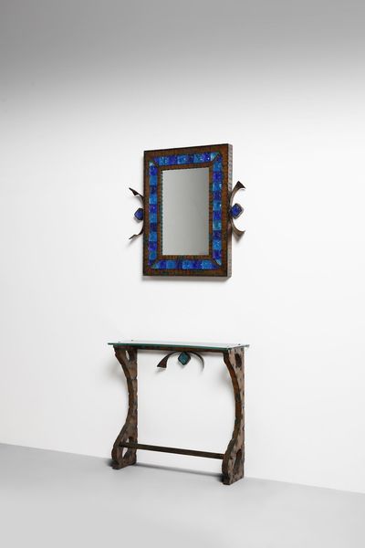 LONGOBARD VERONA : Consolle con specchio  - Asta Asta 378 | DESIGN E ARTI DECORATIVE DEL NOVECENTO - DESIGN Online - Associazione Nazionale - Case d'Asta italiane