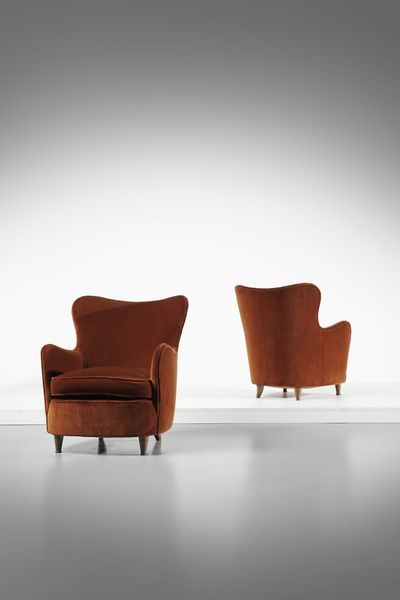 BEGA MELCHIORRE (1898 - 1976) : Coppia di poltrone  - Asta Asta 378 | DESIGN E ARTI DECORATIVE DEL NOVECENTO - DESIGN Online - Associazione Nazionale - Case d'Asta italiane