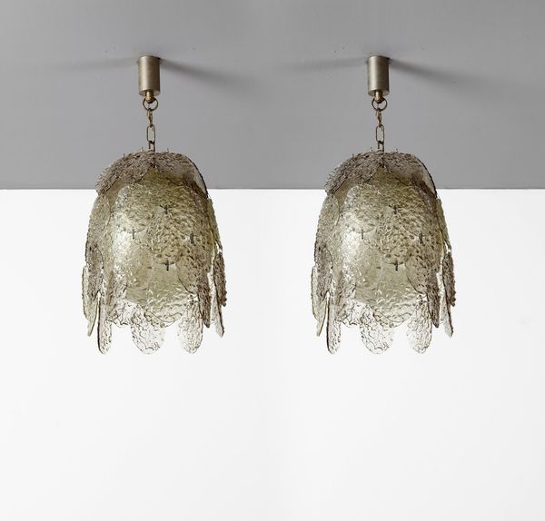 VISTOSI GINO (1925 - 1980) : Coppia di lampadari per Vistosi Murano  - Asta Asta 378 | DESIGN E ARTI DECORATIVE DEL NOVECENTO - DESIGN Online - Associazione Nazionale - Case d'Asta italiane
