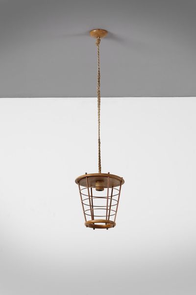 SARFATTI GINO (1912 - 1985) : attribuito. Coppia di lampade a sospensione  - Asta Asta 378 | DESIGN E ARTI DECORATIVE DEL NOVECENTO - DESIGN Online - Associazione Nazionale - Case d'Asta italiane