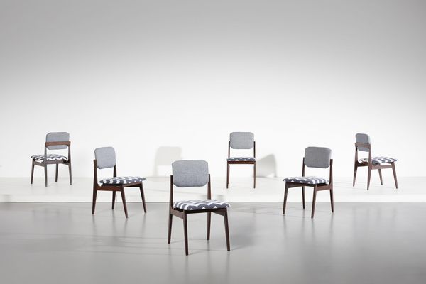 MANIFATTURA DANESE : Sei sedie  - Asta Asta 378 | DESIGN E ARTI DECORATIVE DEL NOVECENTO - DESIGN Online - Associazione Nazionale - Case d'Asta italiane