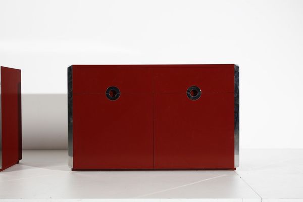 RIZZO WILLY (1928 - 2013) : Coppia di credenze per Mario Sabot  - Asta Asta 378 | DESIGN E ARTI DECORATIVE DEL NOVECENTO - DESIGN Online - Associazione Nazionale - Case d'Asta italiane