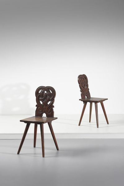 MANIFATTURA ALSAZIANA : Coppia di sedie  - Asta Asta 378 | DESIGN E ARTI DECORATIVE DEL NOVECENTO - DESIGN Online - Associazione Nazionale - Case d'Asta italiane