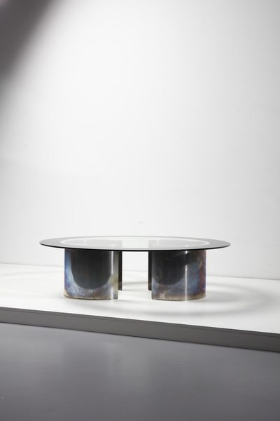 CACCIA DOMINIONI LUIGI (n. 1913) : Tavolino da salotto T20 Fascia Specchiata per Azucena  - Asta Asta 378 | DESIGN E ARTI DECORATIVE DEL NOVECENTO - DESIGN Online - Associazione Nazionale - Case d'Asta italiane