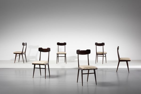 MANIFATTURA ITALIANA : Sei sedie  - Asta Asta 378 | DESIGN E ARTI DECORATIVE DEL NOVECENTO - DESIGN Online - Associazione Nazionale - Case d'Asta italiane