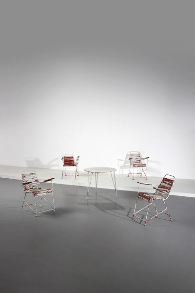 MANIFATTURA ITALIANA : Tavolo e quattro sedie  - Asta Asta 378 | DESIGN E ARTI DECORATIVE DEL NOVECENTO - DESIGN Online - Associazione Nazionale - Case d'Asta italiane