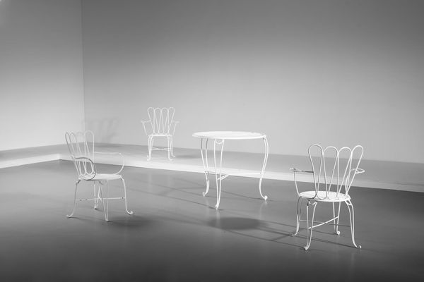 MANIFATTURA ITALIANA : Tavolo e tre sedie  - Asta Asta 378 | DESIGN E ARTI DECORATIVE DEL NOVECENTO - DESIGN Online - Associazione Nazionale - Case d'Asta italiane