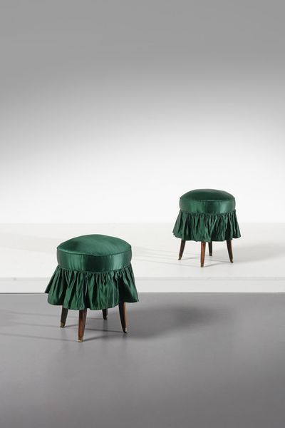 RAVA CARLO ENRICO (1903 - 1986) : Coppia di poggiapiedi  - Asta Asta 378 | DESIGN E ARTI DECORATIVE DEL NOVECENTO - DESIGN Online - Associazione Nazionale - Case d'Asta italiane