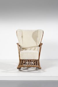 CARMINATI LIO : attribuito. Poltrona a dondolo per Casa & Giardino  - Asta Asta 378 | DESIGN E ARTI DECORATIVE DEL NOVECENTO - DESIGN Online - Associazione Nazionale - Case d'Asta italiane