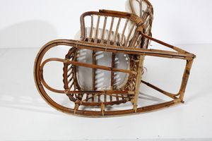 CARMINATI LIO : attribuito. Poltrona a dondolo per Casa & Giardino  - Asta Asta 378 | DESIGN E ARTI DECORATIVE DEL NOVECENTO - DESIGN Online - Associazione Nazionale - Case d'Asta italiane