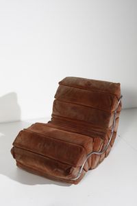 CECCHI MARZIO (1940 - 1990) : attribuito. Poltrona con poggiapiedi  - Asta Asta 378 | DESIGN E ARTI DECORATIVE DEL NOVECENTO - DESIGN Online - Associazione Nazionale - Case d'Asta italiane