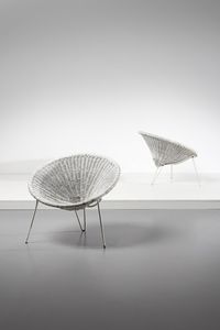 MANIFATTURA ITALIANA - Coppia di poltroncine da esterno