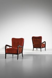 BUFFA PAOLO (1903 - 1970) - attribuito. Coppia di poltrone