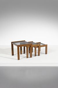 SCARPA AFRA (1937 -2011) & TOBIA (n. 1935) - attribuito. Tre tavolini impilabili
