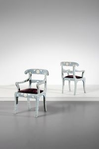 MANIFATTURA ANGLOINDIANA - Coppia di sedie