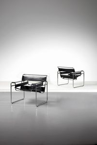 BREUER MARCEL LAJOS (1902 - 1981) - nello stile di. Coppia di poltrone Wassily