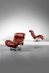 GECCHELIN BRUNO (n. 1939) - Coppia di poltrone Bruge per Busnelli