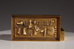 POMODORO ARNALDO (n. 1926) : Scatola in bronzo per Galleria II Sestante  - Asta Asta 378 | DESIGN E ARTI DECORATIVE DEL NOVECENTO - DESIGN Online - Associazione Nazionale - Case d'Asta italiane