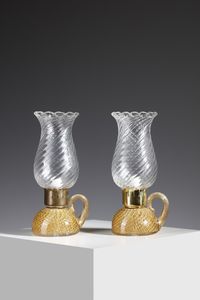 BAROVIER & TOSO - Coppia di lampade da tavolo