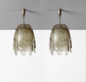 VISTOSI GINO (1925 - 1980) - Coppia di lampadari per Vistosi Murano