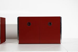 RIZZO WILLY (1928 - 2013) : Coppia di credenze per Mario Sabot  - Asta Asta 378 | DESIGN E ARTI DECORATIVE DEL NOVECENTO - DESIGN Online - Associazione Nazionale - Case d'Asta italiane