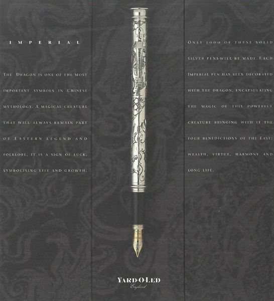 YARD-O-LED IMPERIAL DRAGON PENNA STILOGRAFICA EDIZIONE LIMITATA 616/1000 ANNO 1995  - Asta Orologi e penne - Associazione Nazionale - Case d'Asta italiane