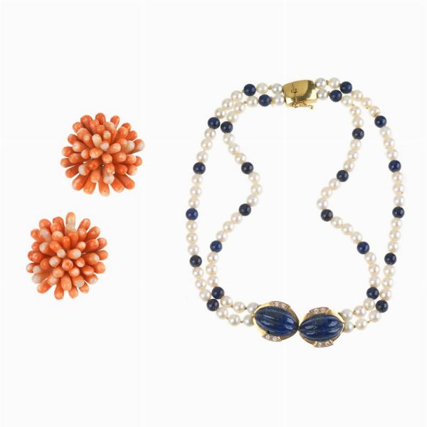 LOTTO COMPOSTO DA COLLANA E PAIO DI ORECCHINI  - Asta Gioielli  - Associazione Nazionale - Case d'Asta italiane