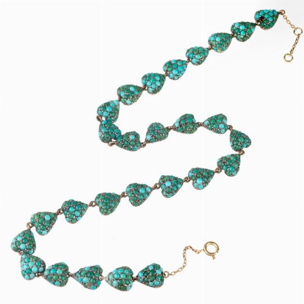 COLLANA A CUORI CON TURCHESI  - Asta Gioielli  - Associazione Nazionale - Case d'Asta italiane