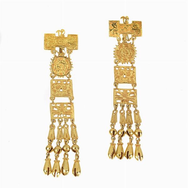 PAIO DI LUNGHI ORECCHINI PENDENTI  - Asta Gioielli  - Associazione Nazionale - Case d'Asta italiane