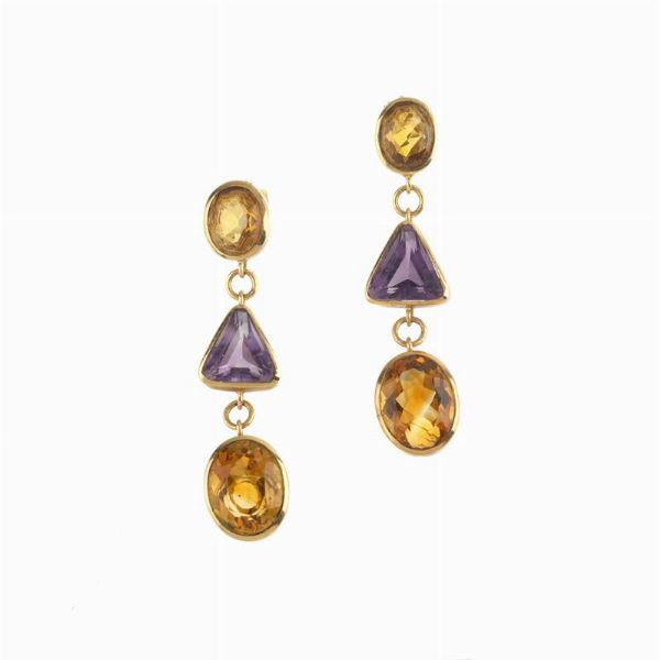 DEMI PARURE CON QUARZI AMETISTE E DIAMANTI  - Asta Gioielli  - Associazione Nazionale - Case d'Asta italiane