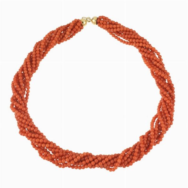 COLLANA IN CORALLO TORCHON  - Asta Gioielli  - Associazione Nazionale - Case d'Asta italiane