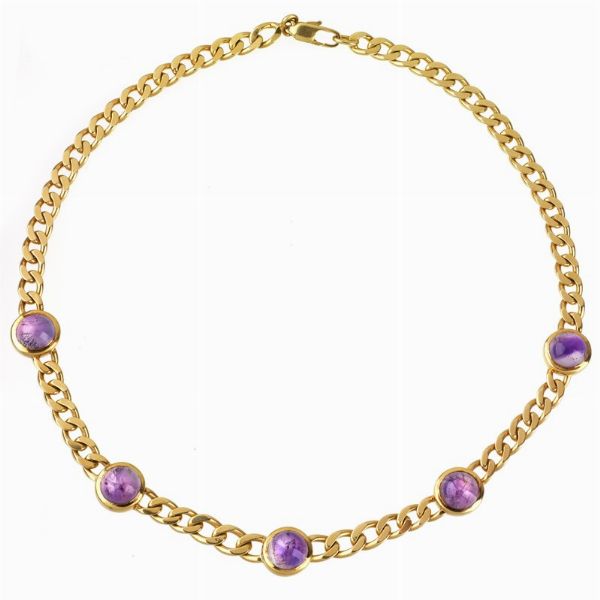 COLLANA GROUMETTE CON AMETISTE  - Asta Gioielli  - Associazione Nazionale - Case d'Asta italiane