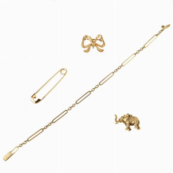 GRUPPO DI SPILLE E BRACCIALE  - Asta Gioielli  - Associazione Nazionale - Case d'Asta italiane