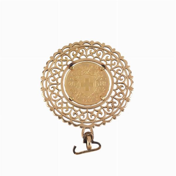 PENDENTE CON MONETA  - Asta Gioielli  - Associazione Nazionale - Case d'Asta italiane