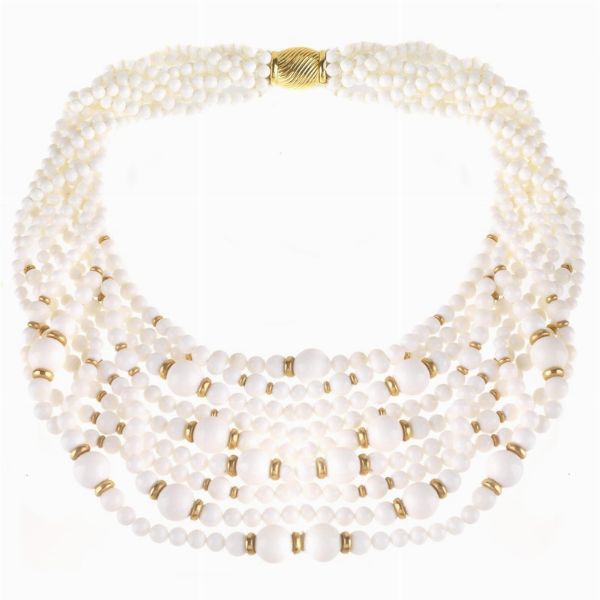 LUNGA COLLANA TORCHON IN CALCEDONIO  - Asta Gioielli  - Associazione Nazionale - Case d'Asta italiane