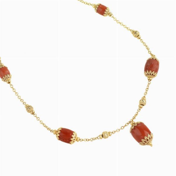 COLLANA CON BARILOTTI IN CORALLO  - Asta Gioielli  - Associazione Nazionale - Case d'Asta italiane