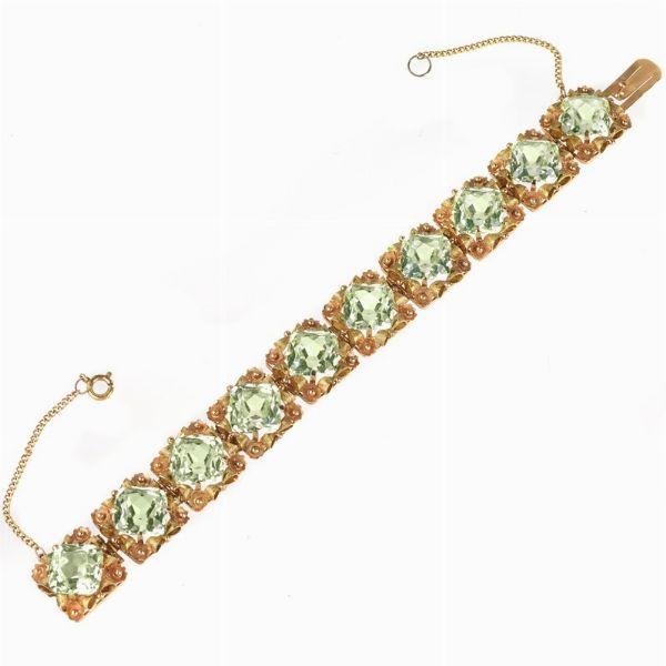 BRACCIALE CON QUARZI VERDI  - Asta Gioielli  - Associazione Nazionale - Case d'Asta italiane