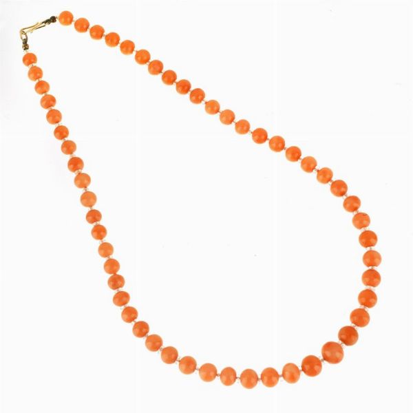 COLLANA IN CORALLO E CRISTALLO DI ROCCA  - Asta Gioielli  - Associazione Nazionale - Case d'Asta italiane